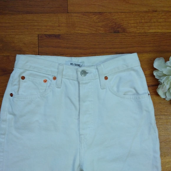 NWT Women's White Re/done High Rise Stove Pipe Jeans 24 (US 0) - Picture 5 of 16